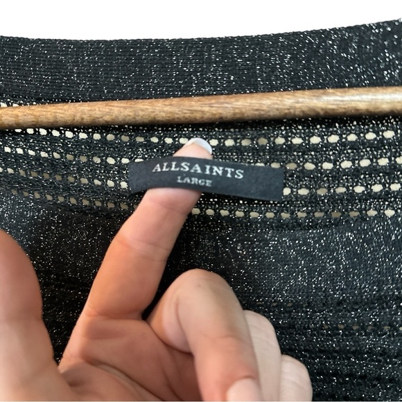 EUC - Allsaints Elle Metallic Dress - size Large - Picture 9 of 10